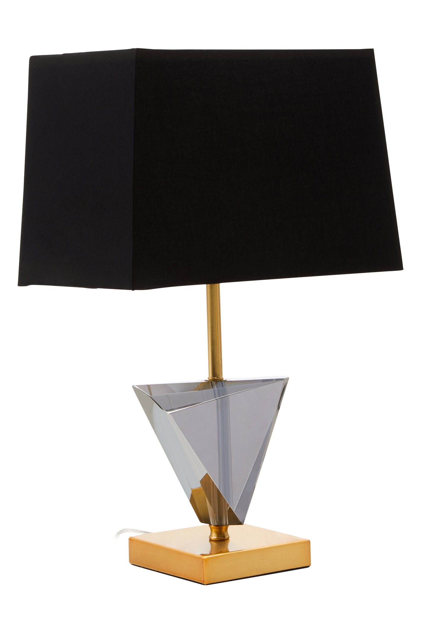 Holly Smoked Crystal Table Lamp with Gold Metal