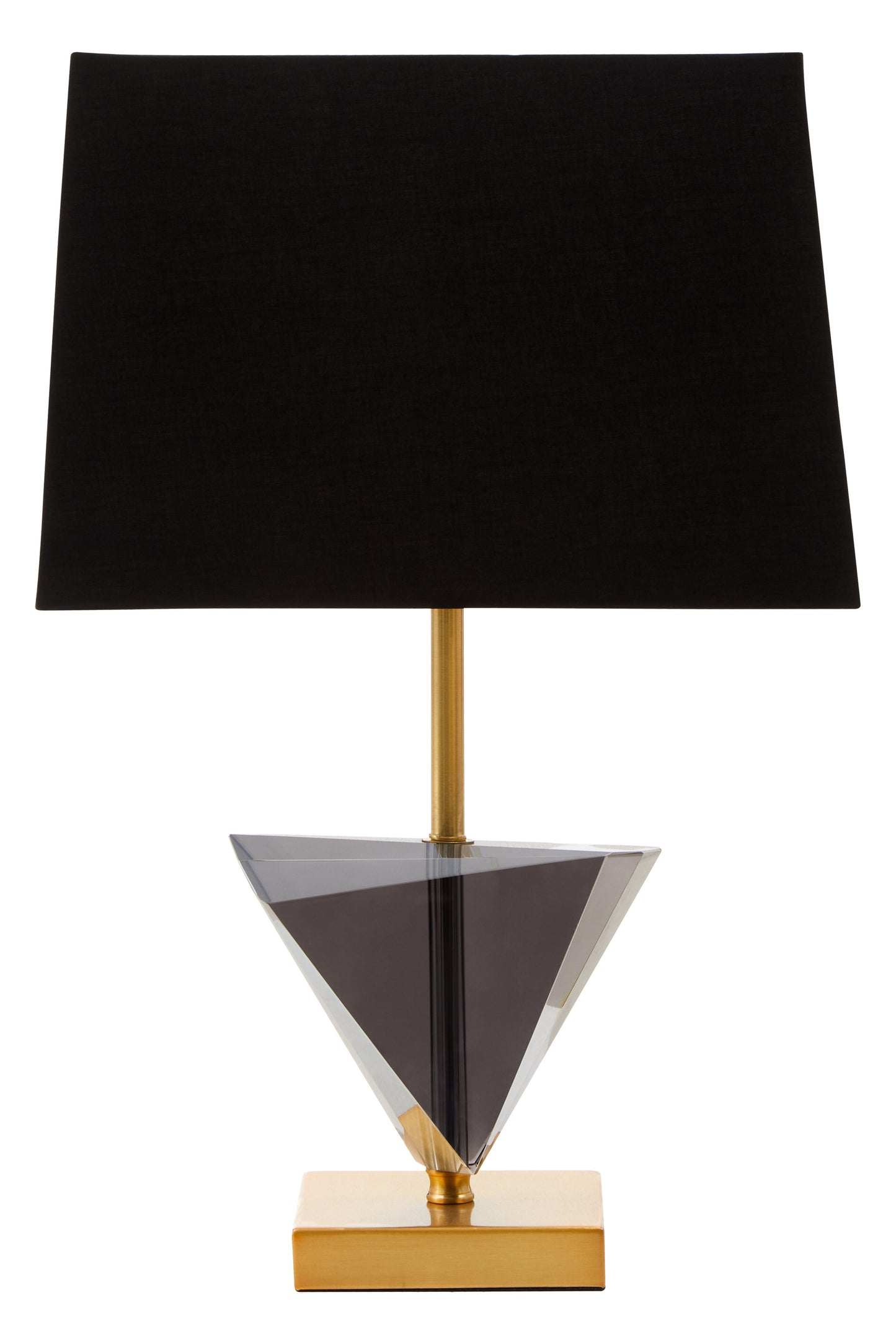 Smoked Crystal Table Lamp with Gold Metal