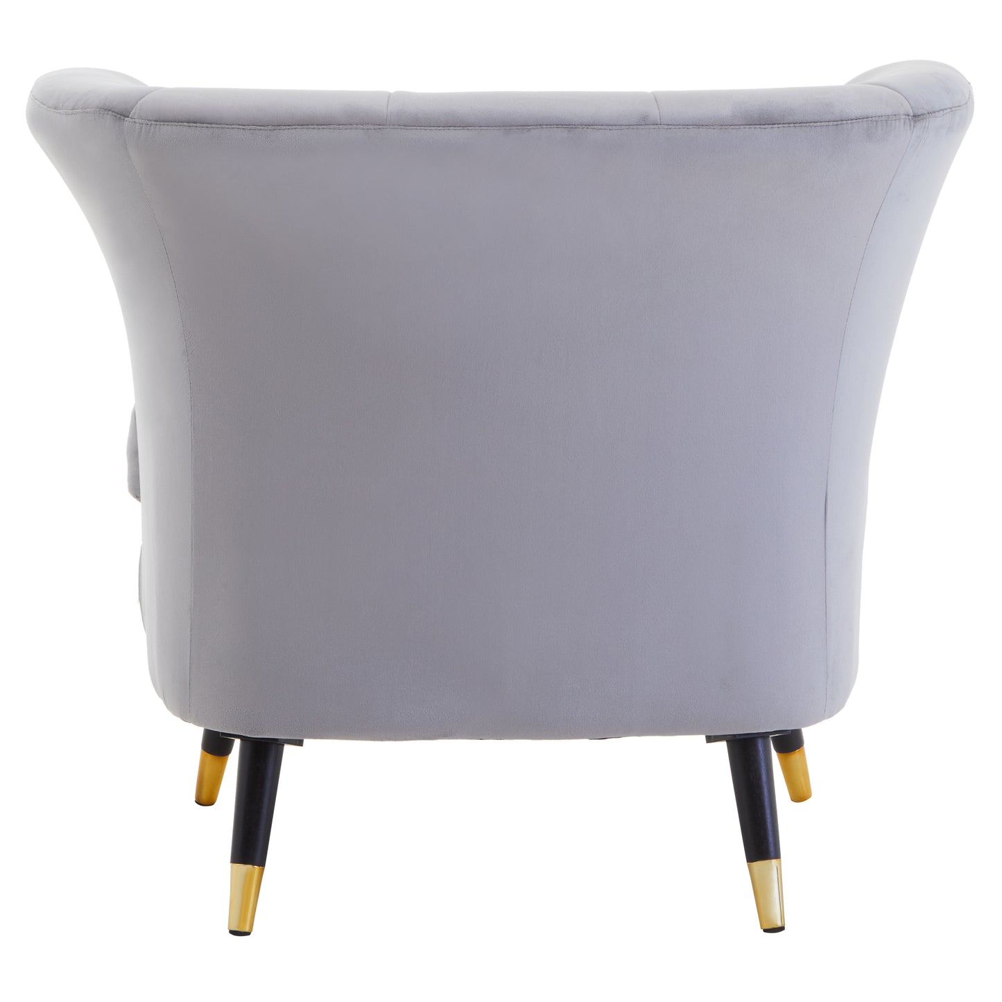 Lavinia Grey Velvet Curved Accent Chair