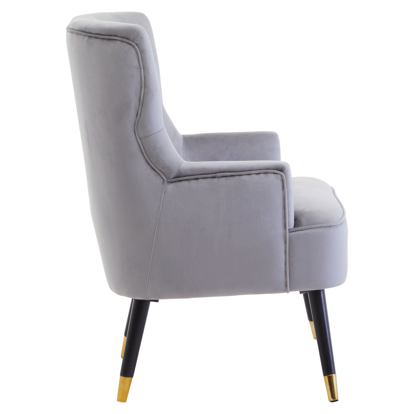 Lavinia Grey Velvet Tufted Chair