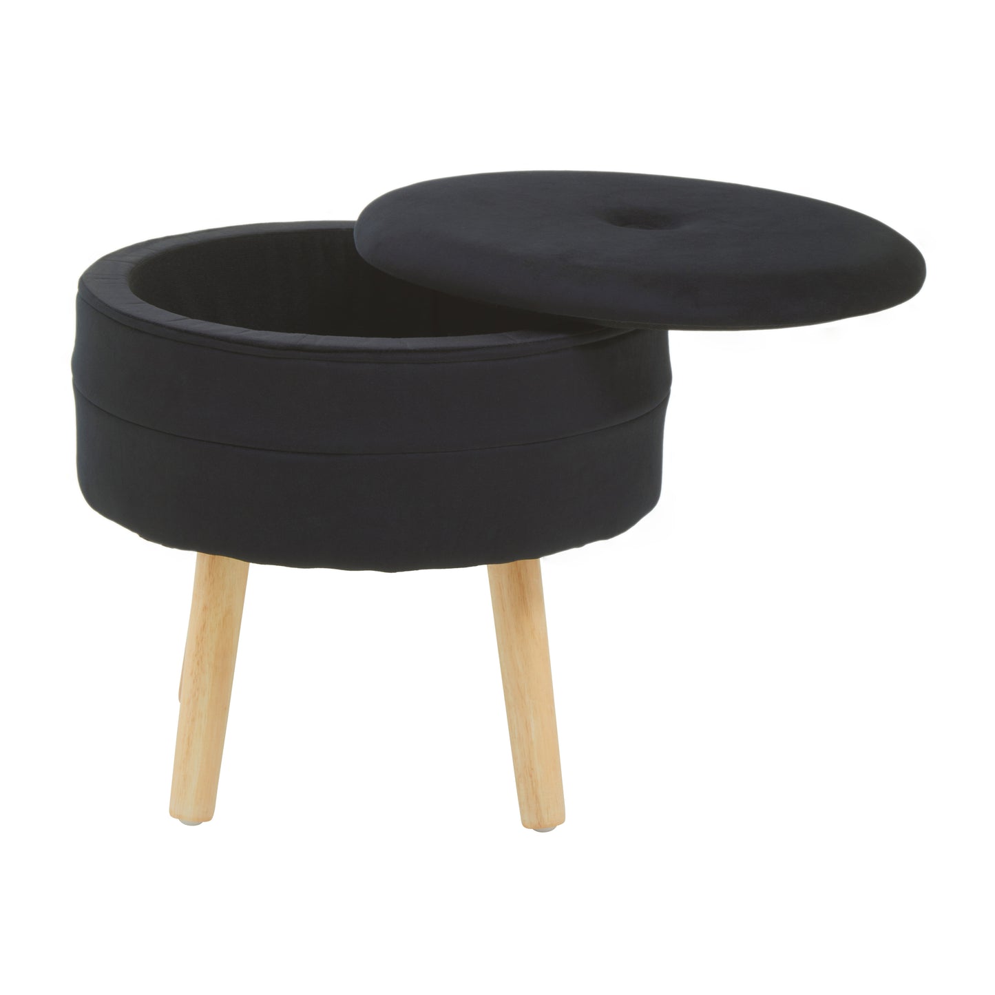Alice Black Velvet Stool