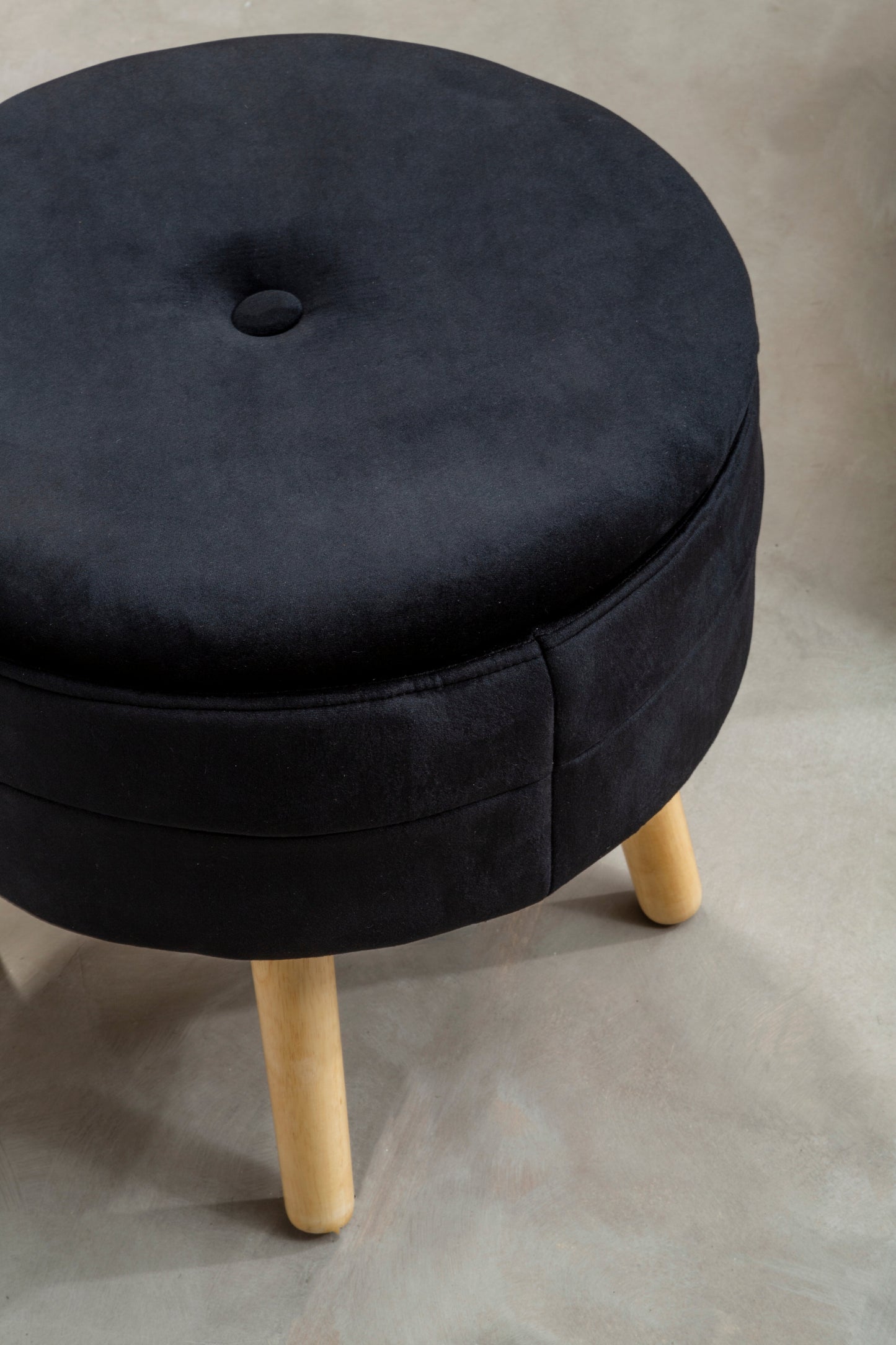Alice Black Velvet Stool