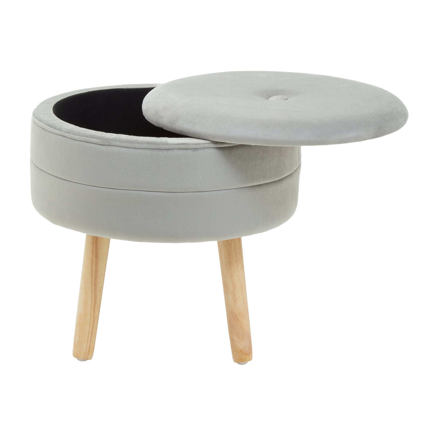 Alice Grey Velvet Stool