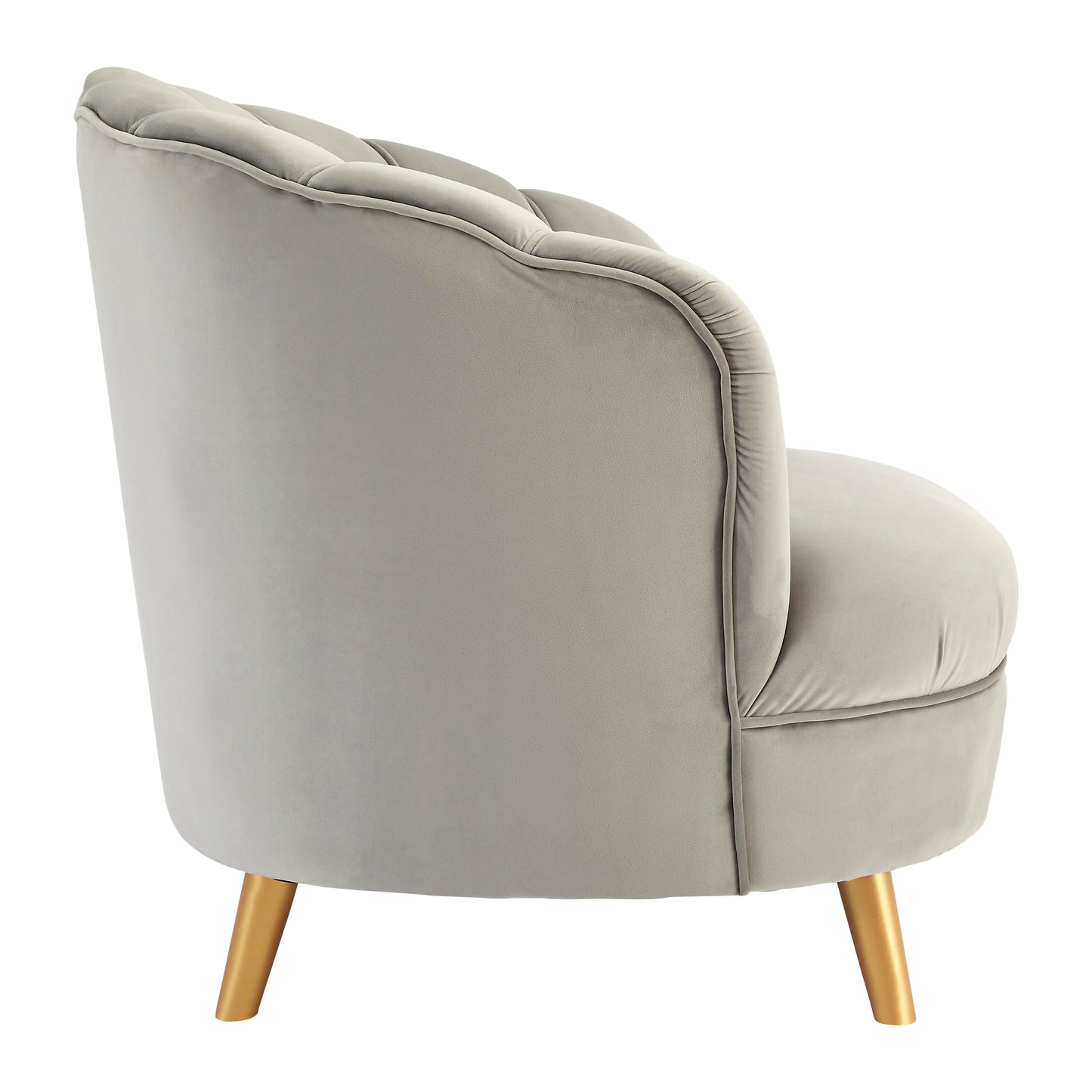 Maeve Grey Velvet Chair With Gold Wood Legs
