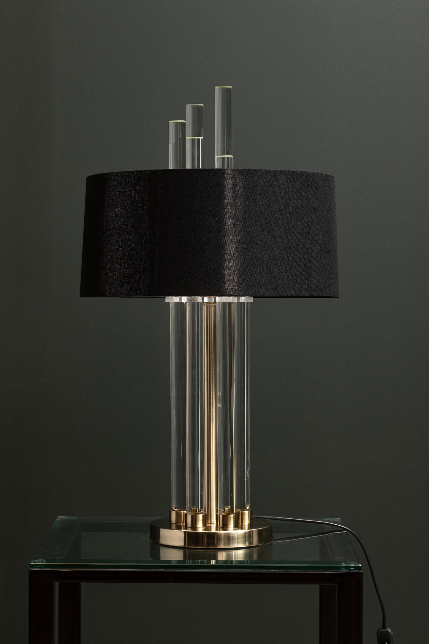 Brass Base Glass Table Lamp
