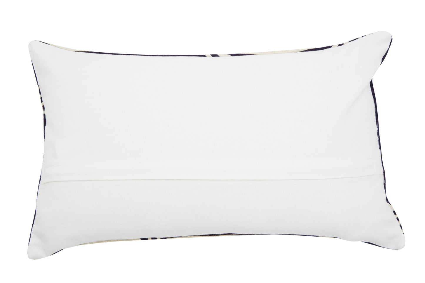 Aria Black And White Embroidered Rectangular Cushion