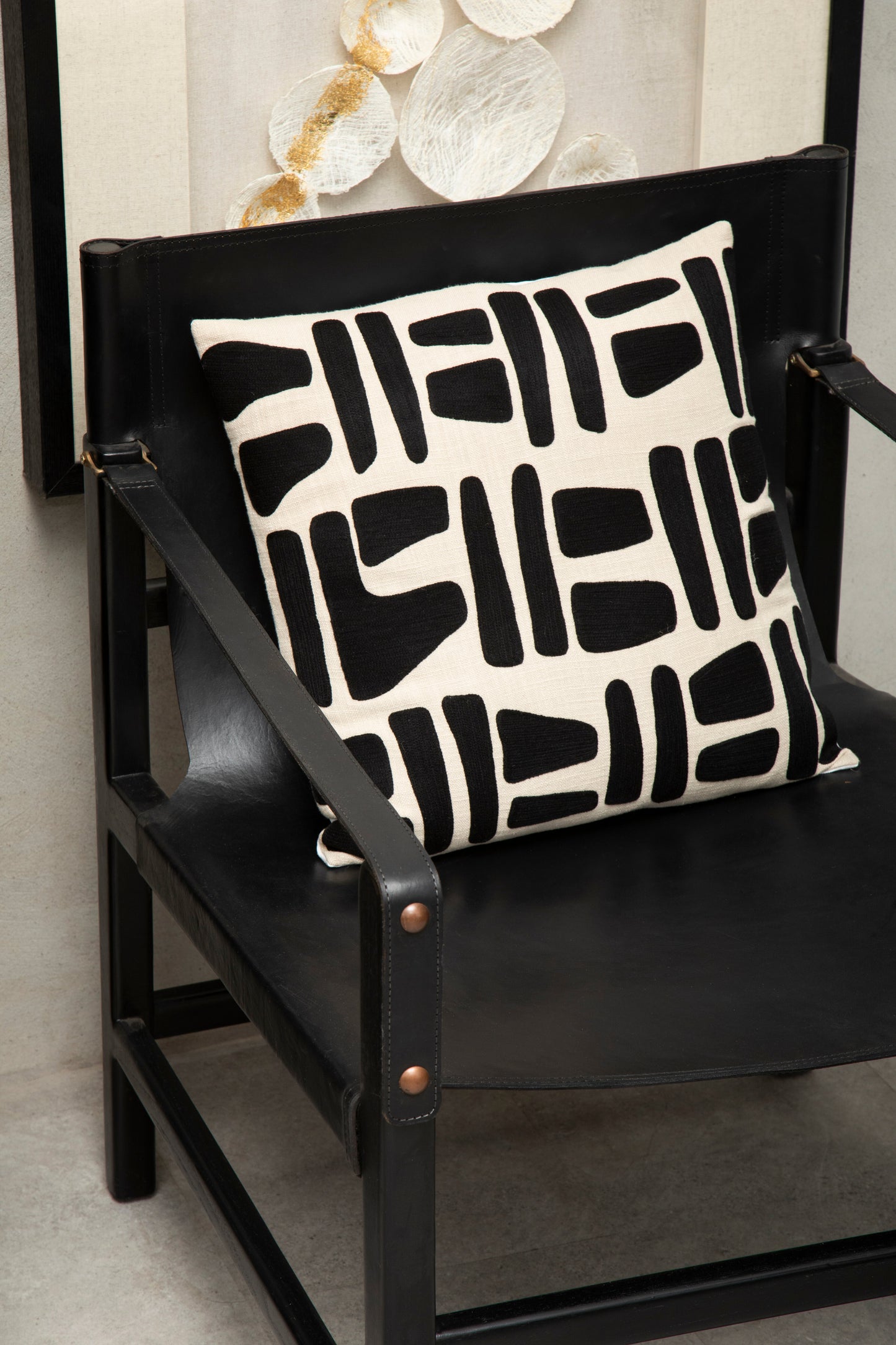 Zebra Natural And Black Square Cushion