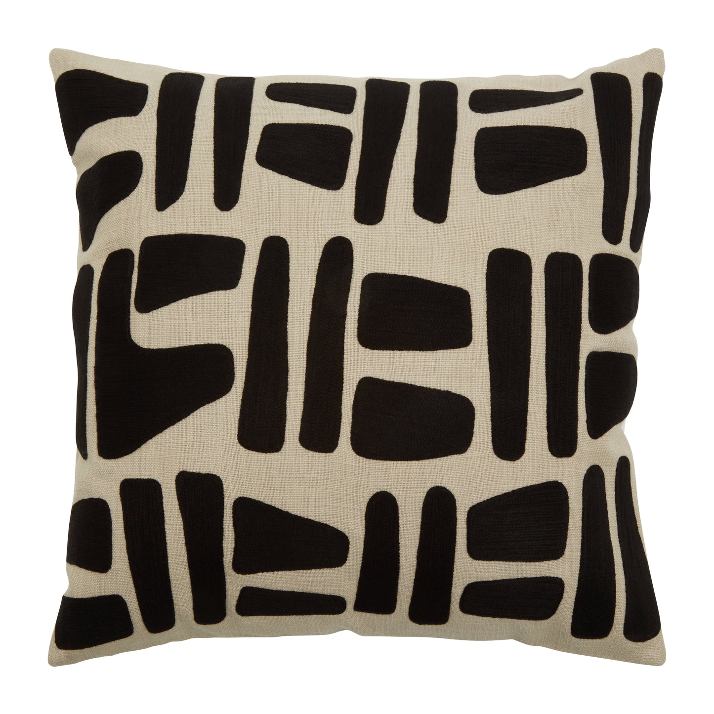 Natural And Black Square Cushion
