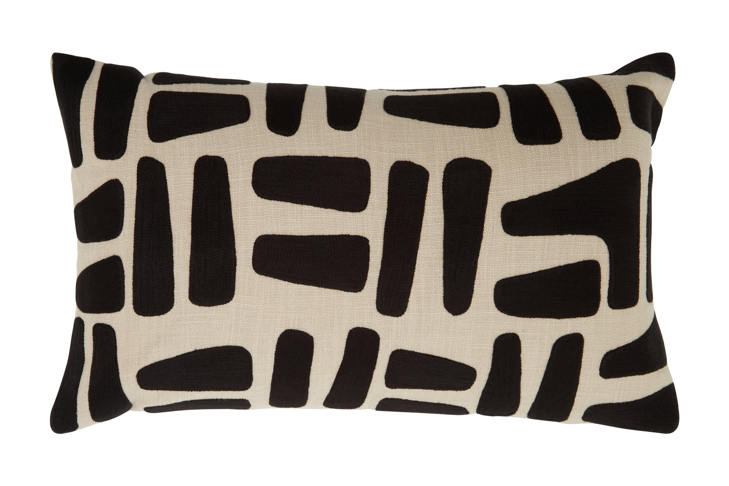 Natural And Black Rectangular Cushion