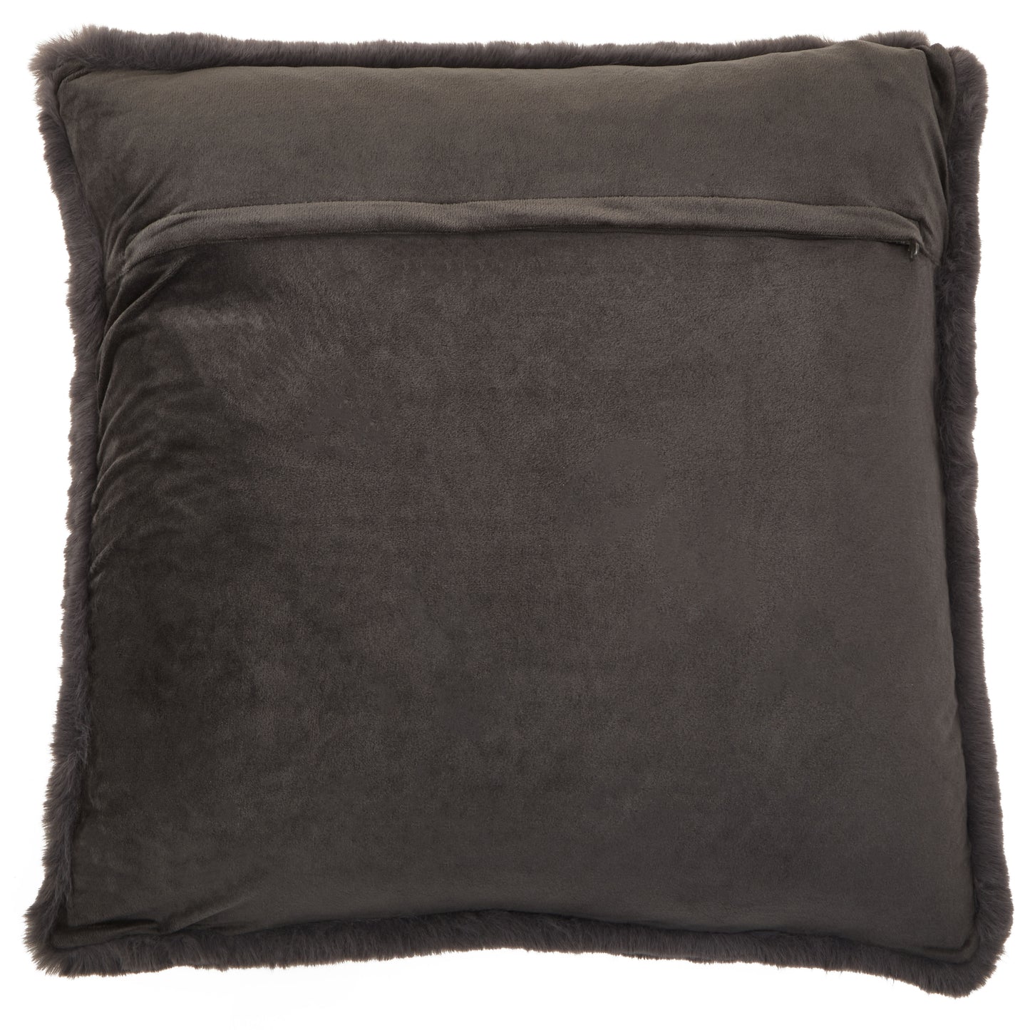 Grey Square Fur Cushion