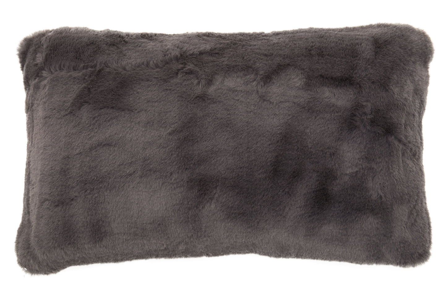 Grey Rectangular Fur Cushion