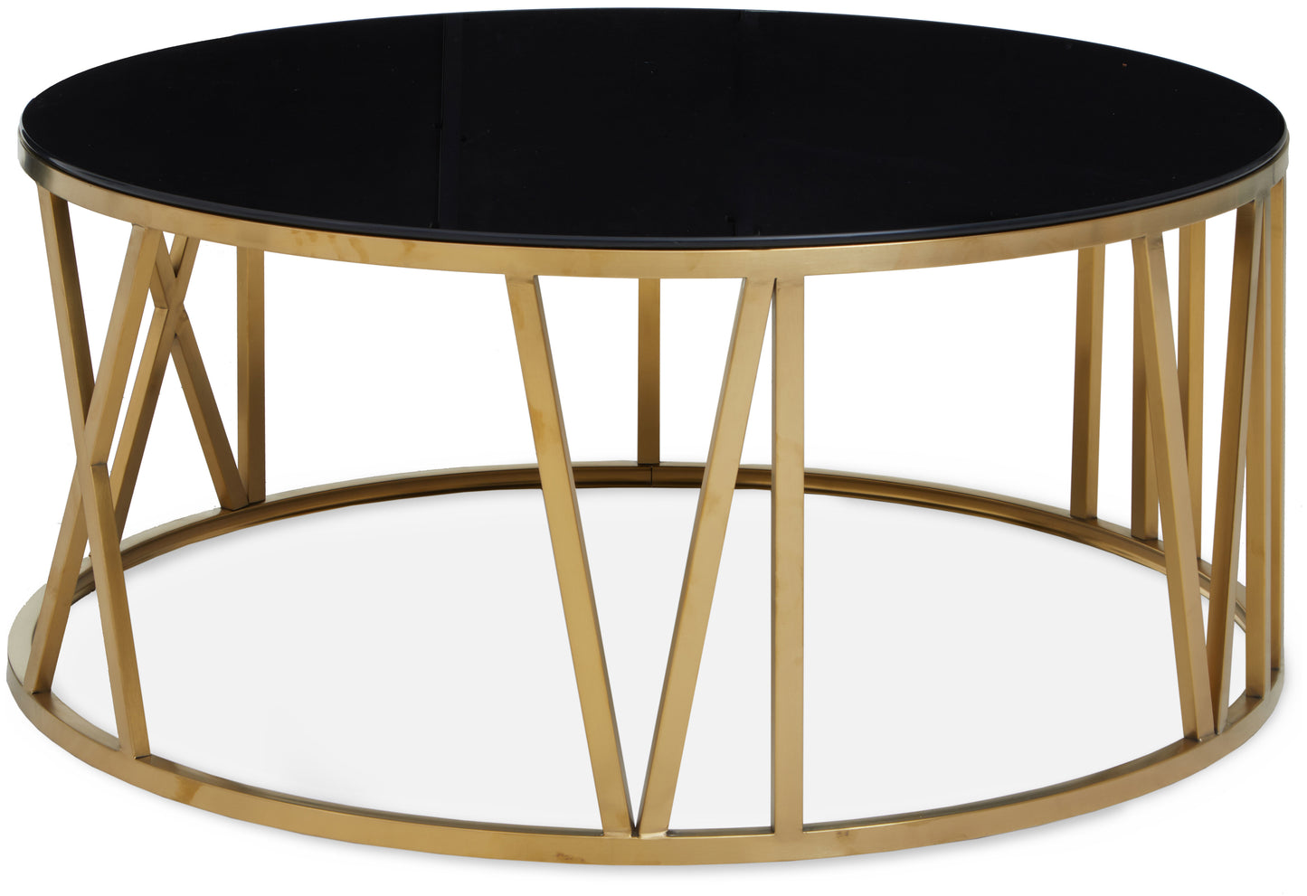 Nova Coffee Table with Gold Frame and Black Glass