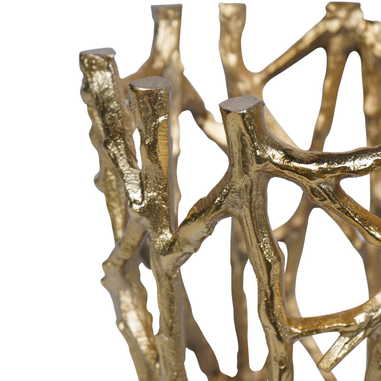 Twig Gold Round Pillar Holder Large