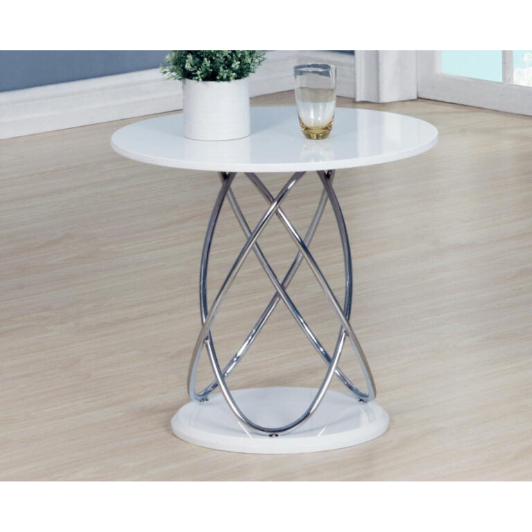 White High Gloss Lamp Table