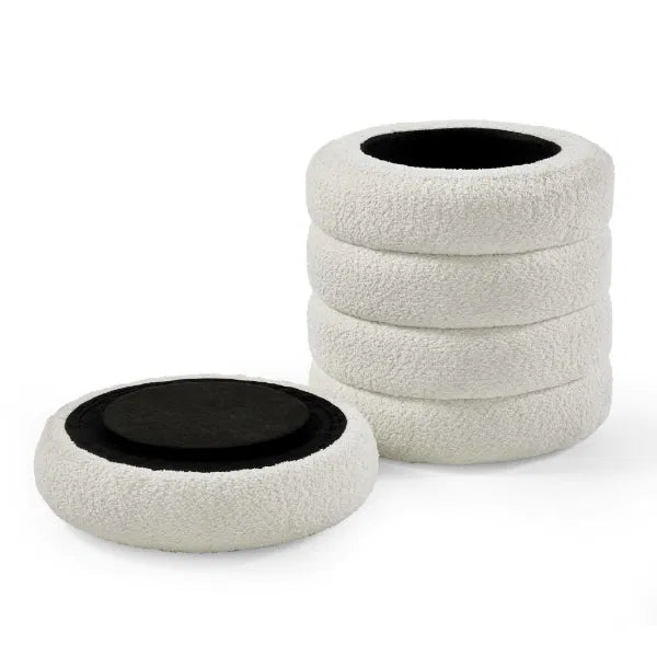 Hailey Ivory Bouclé Upholstered 40cm Storage Stool