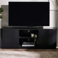 Louis Black Fluted Tv Unit