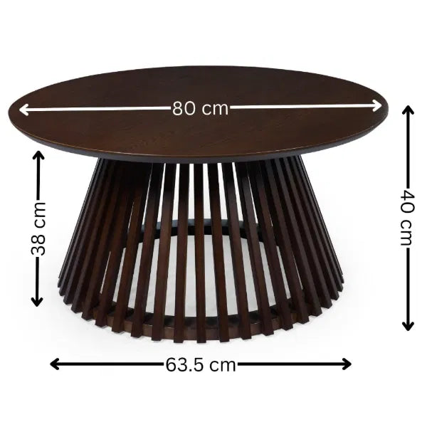 Ollie Round Coffee Table Dark Wood