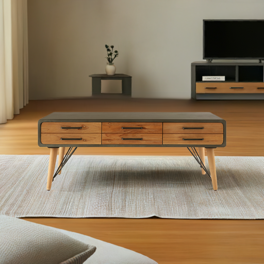 Coffee Table With Six Drawers