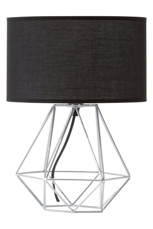 Ezra Black And Chrome Finish Table light