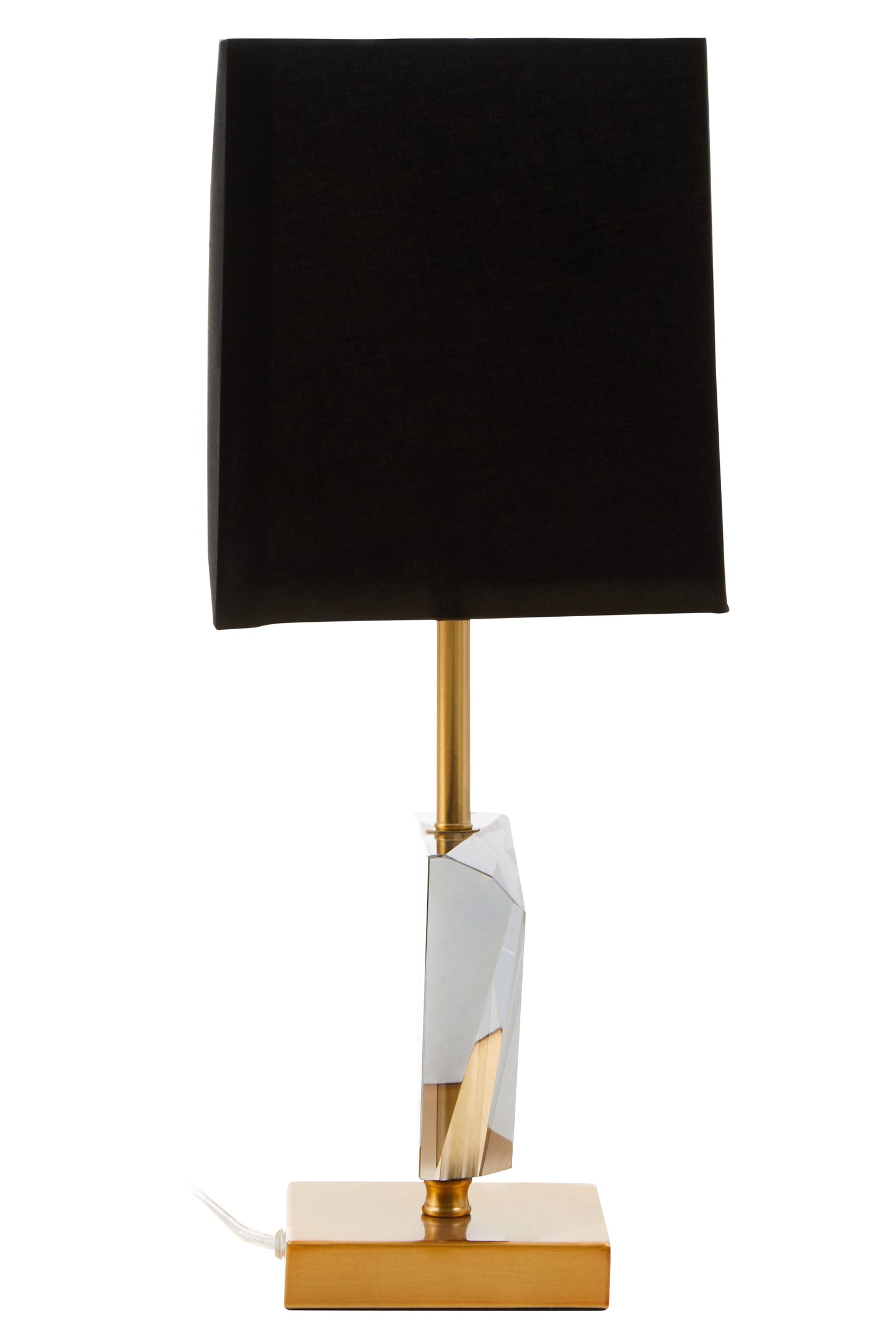 Holly Smoked Crystal Table Lamp with Gold Metal