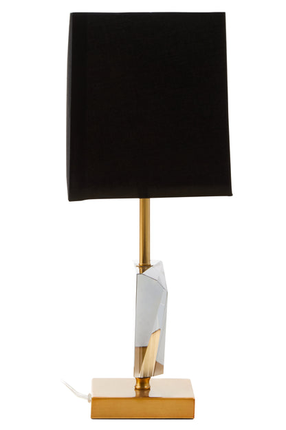 Holly Smoked Crystal Table Lamp with Gold Metal
