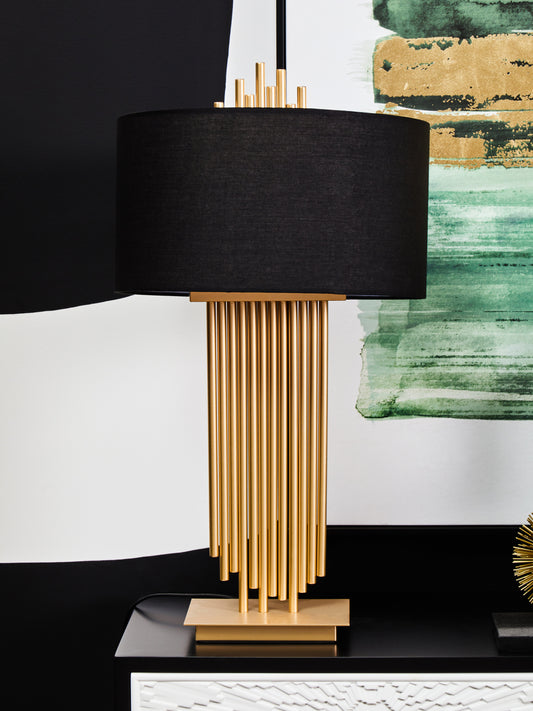 Jude Table Lamp With Black Linen Shade