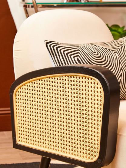 Aria Black And White Embroidered Rectangular Cushion