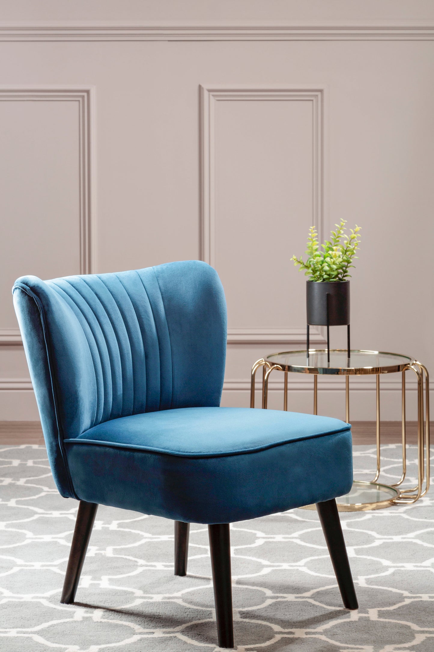 Livia Blue Velvet Chair