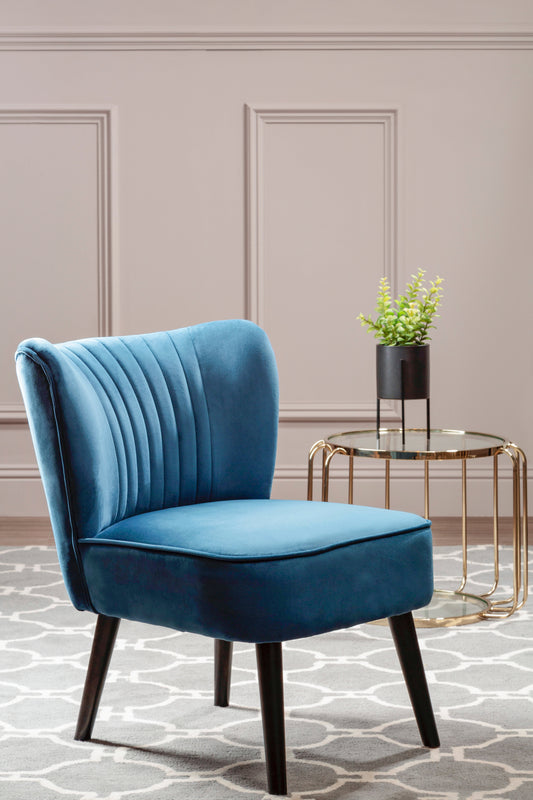 Livia Blue Velvet Chair