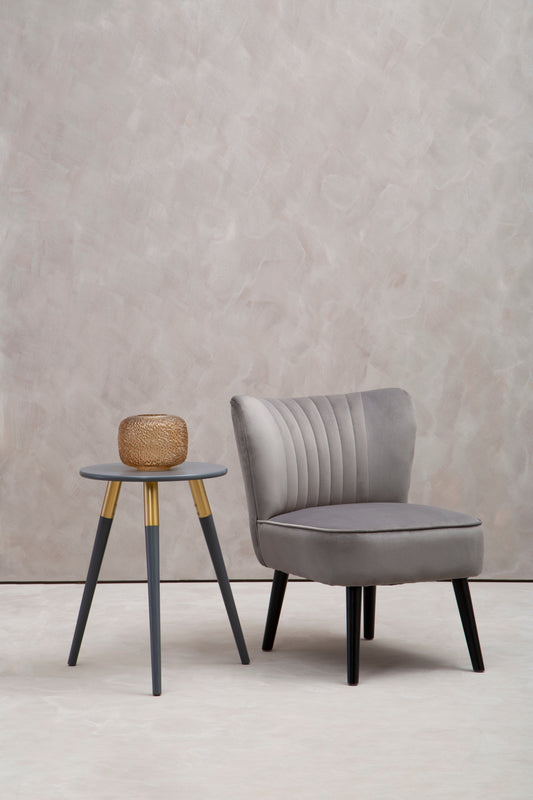Livia Grey Velvet Chair