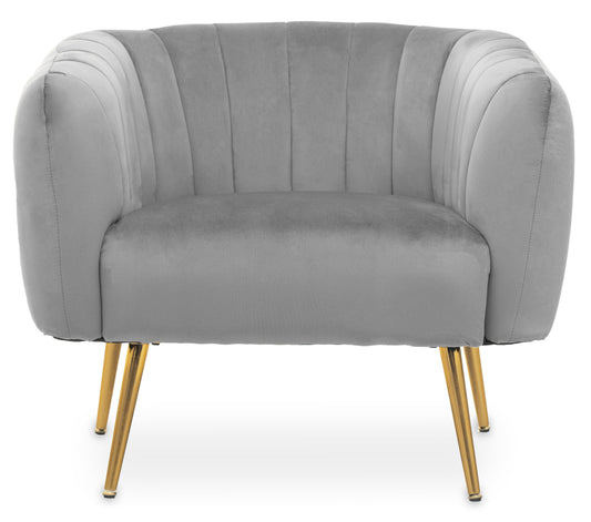 Lavinia Grey Velvet Chair
