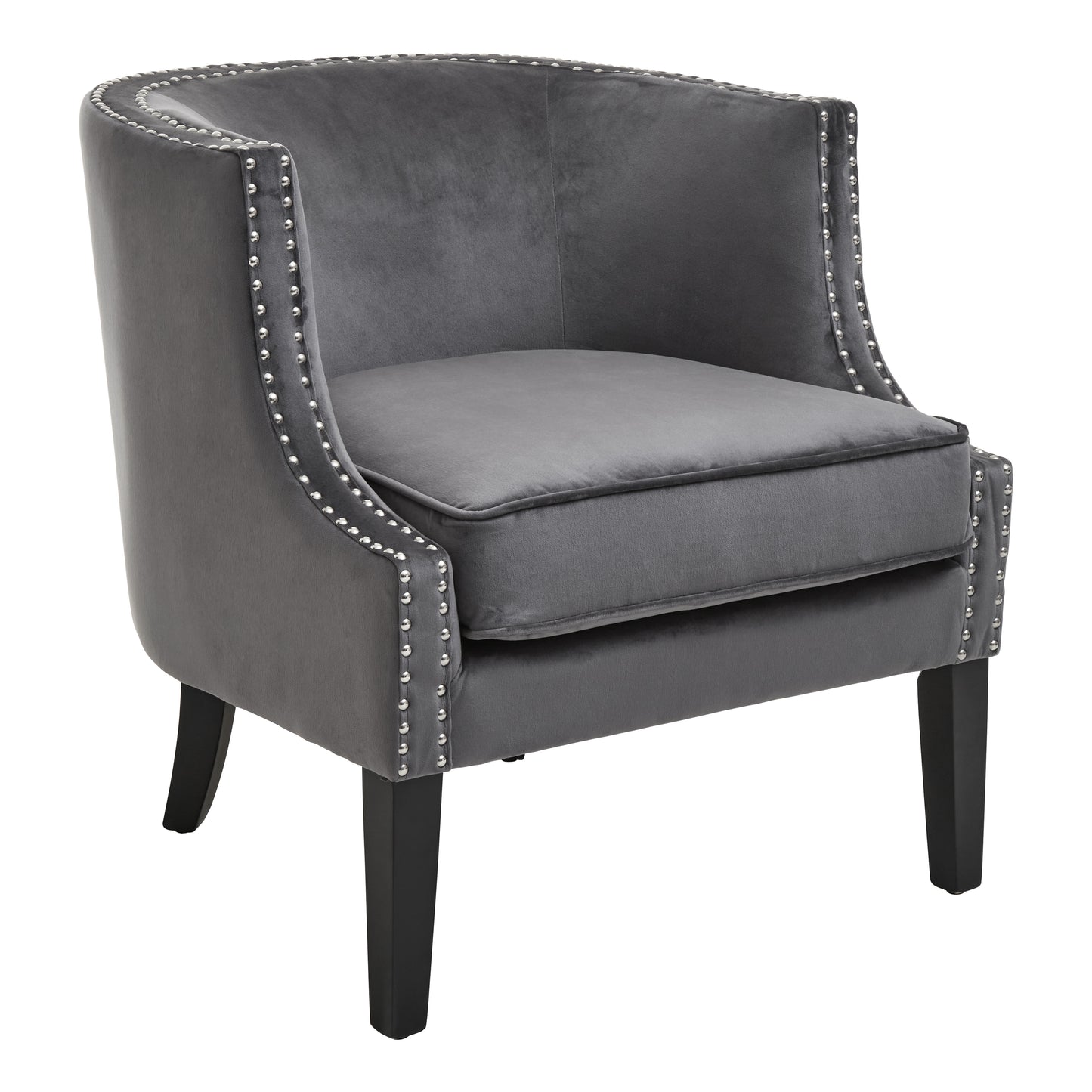 Eloise Grey Velvet Studded Chair