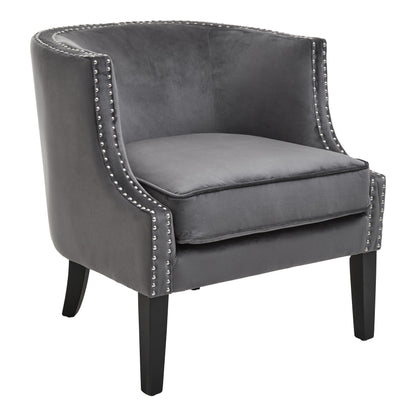 Eloise Grey Velvet Studded Chair