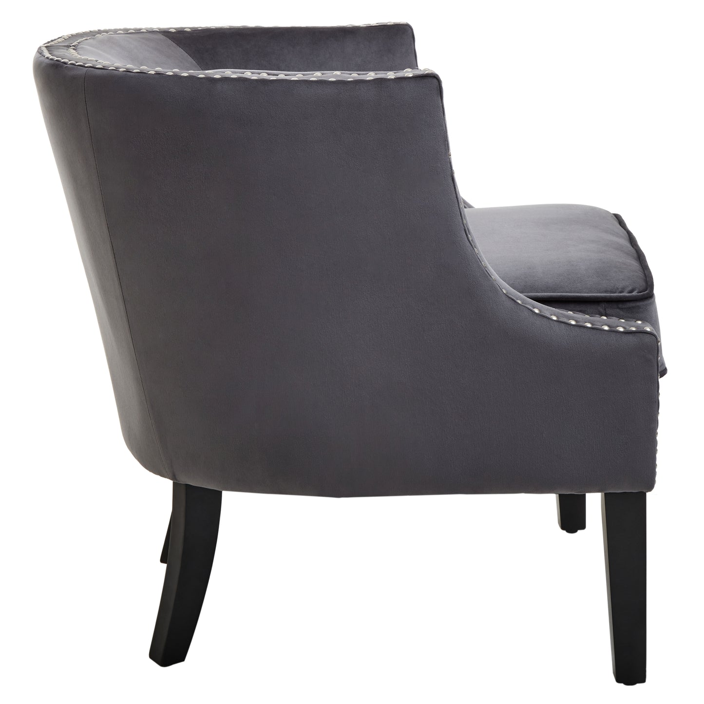 Eloise Grey Velvet Studded Chair