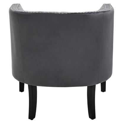 Eloise Grey Velvet Studded Chair