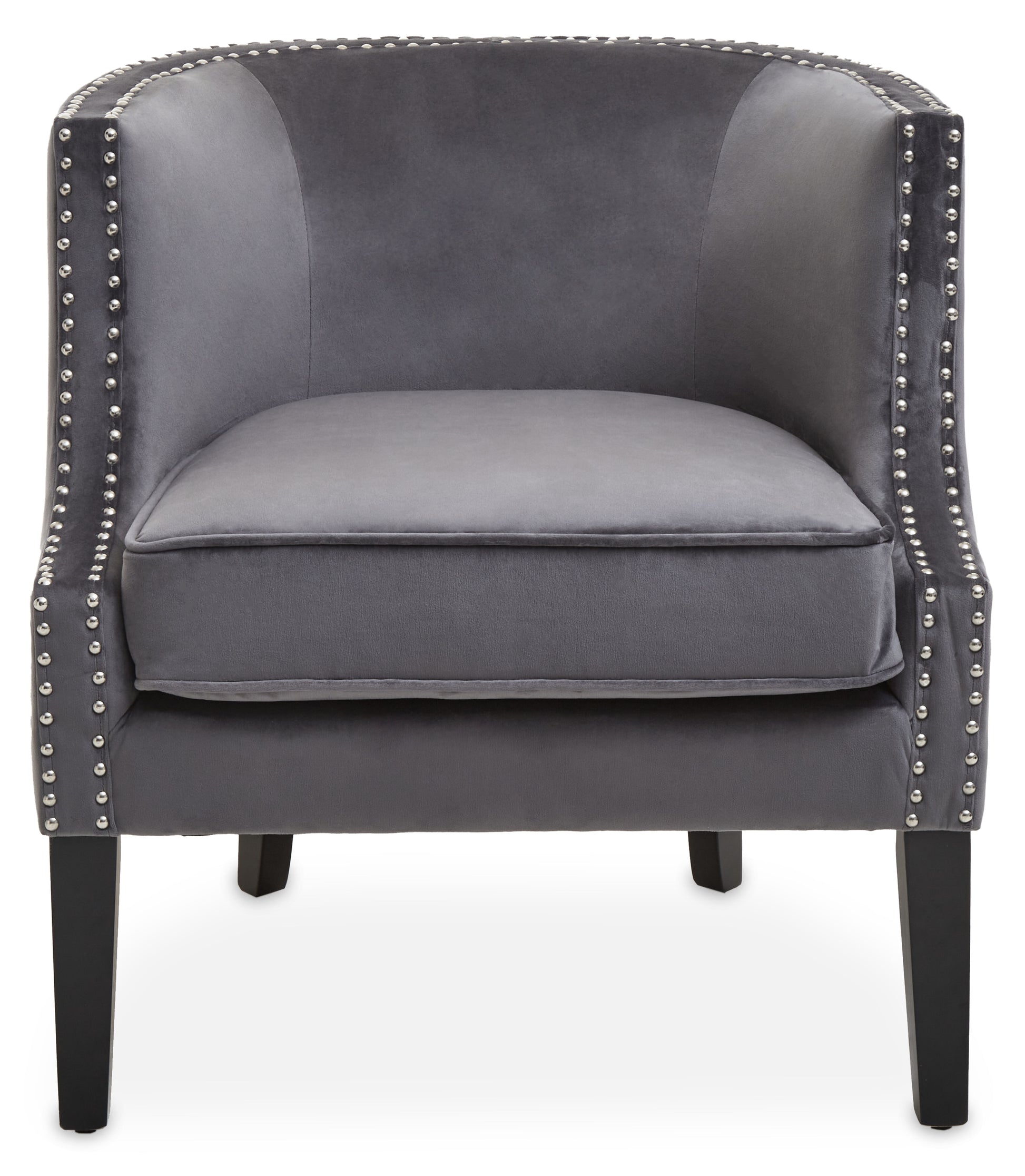 Eloise Grey Velvet Studded Chair