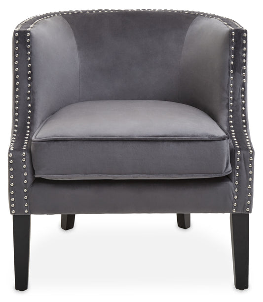 Eloise Grey Velvet Studded Chair