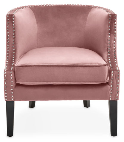 Pink Velvet Studded Chair