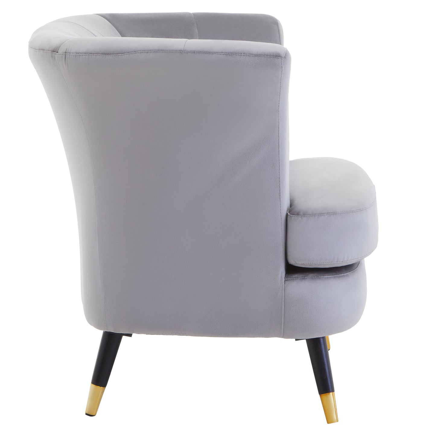 Lavinia Grey Velvet Curved Accent Chair
