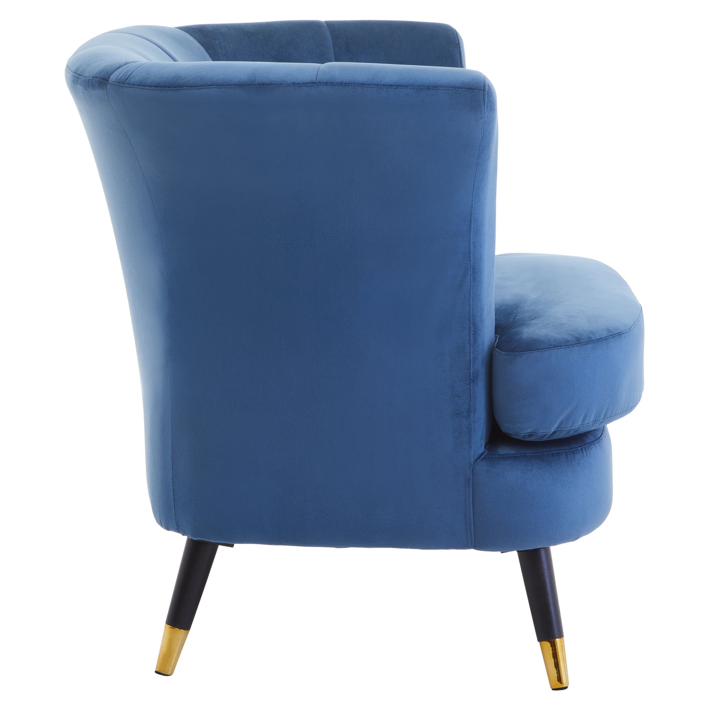 Lavinia Midnight Blue Velvet Curved Accent Chair