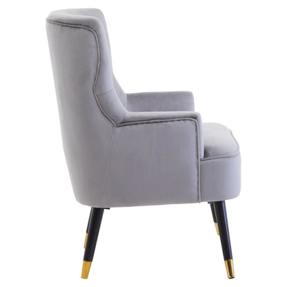 Lavinia Grey Velvet Tufted Chair