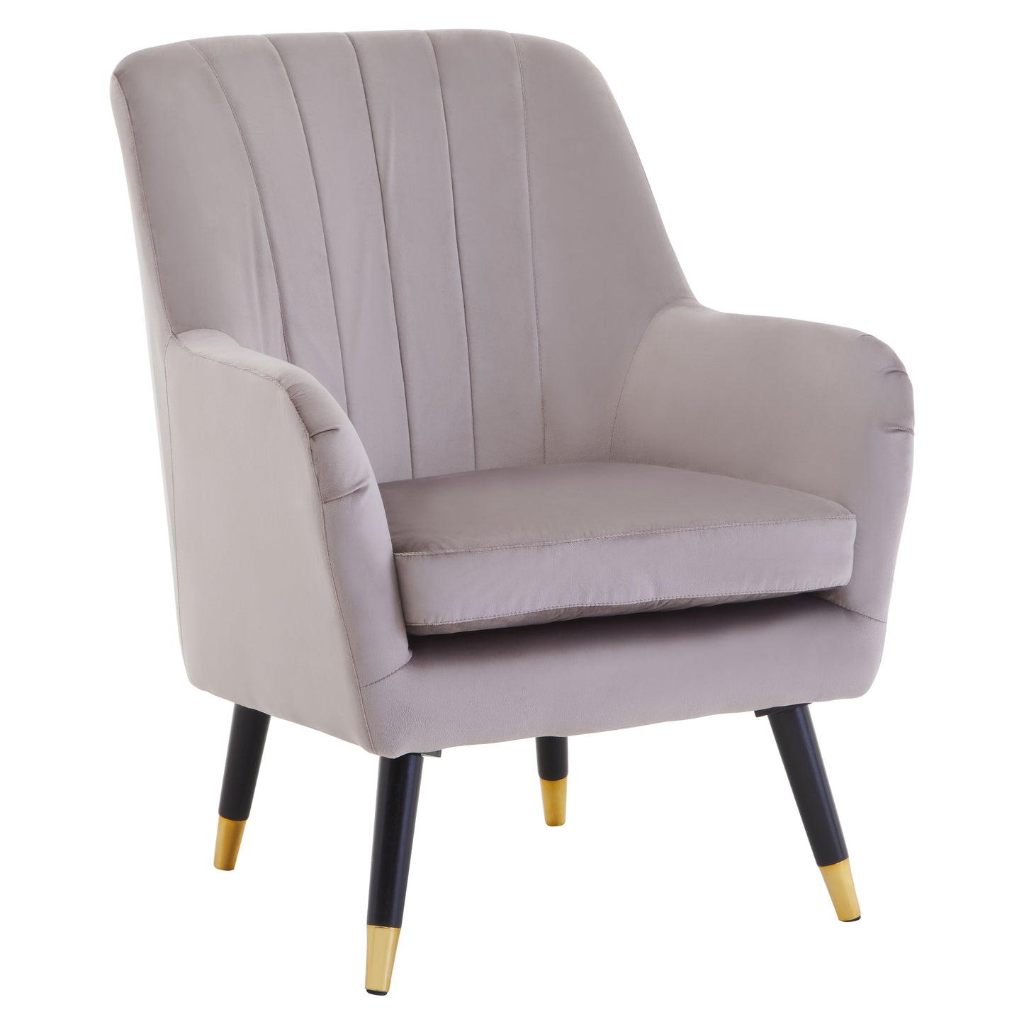 Maeve Mink Velvet Accent Chair With Black Legs
