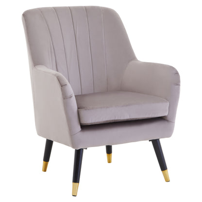 Maeve Mink Velvet Accent Chair With Black Legs