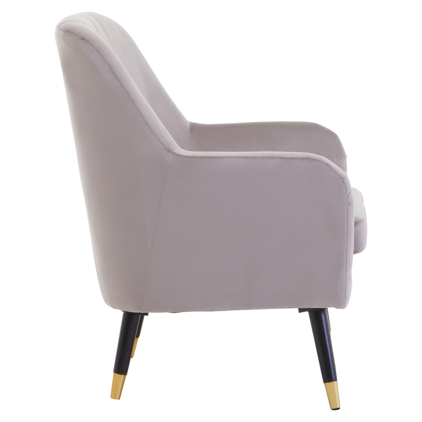 Maeve Mink Velvet Accent Chair With Black Legs
