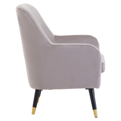 Maeve Mink Velvet Accent Chair With Black Legs