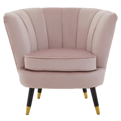 Maeve Dusky Pink Velvet Shell Accent Chair