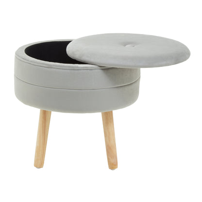 Alice Grey Velvet Stool