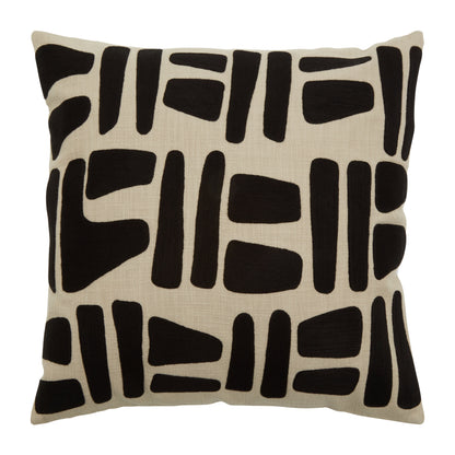 Natural And Black Square Cushion