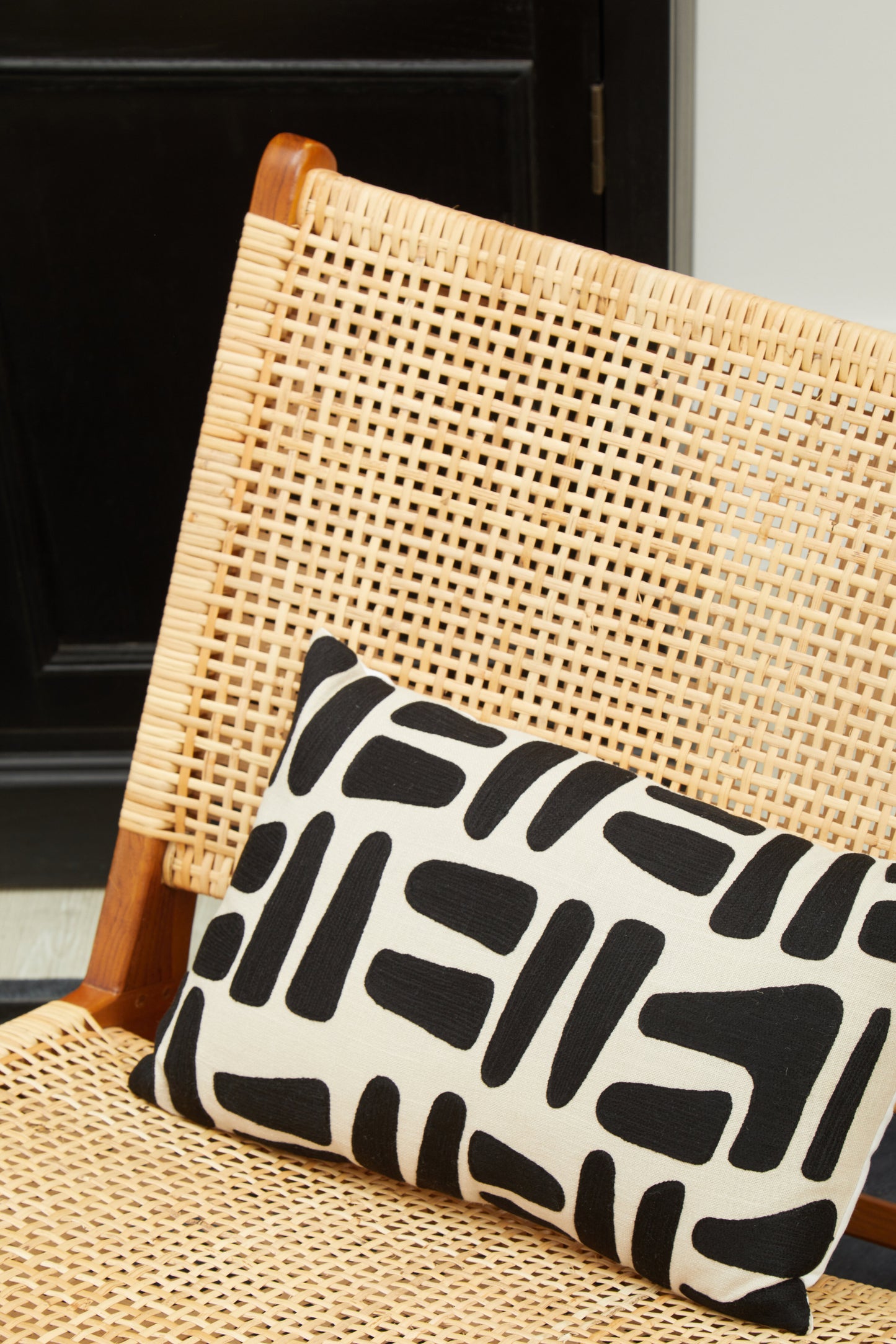 Zebra Natural And Black Rectangular Cushion