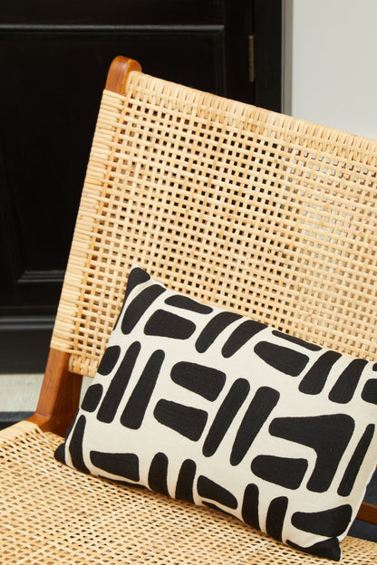 Zebra Natural And Black Rectangular Cushion
